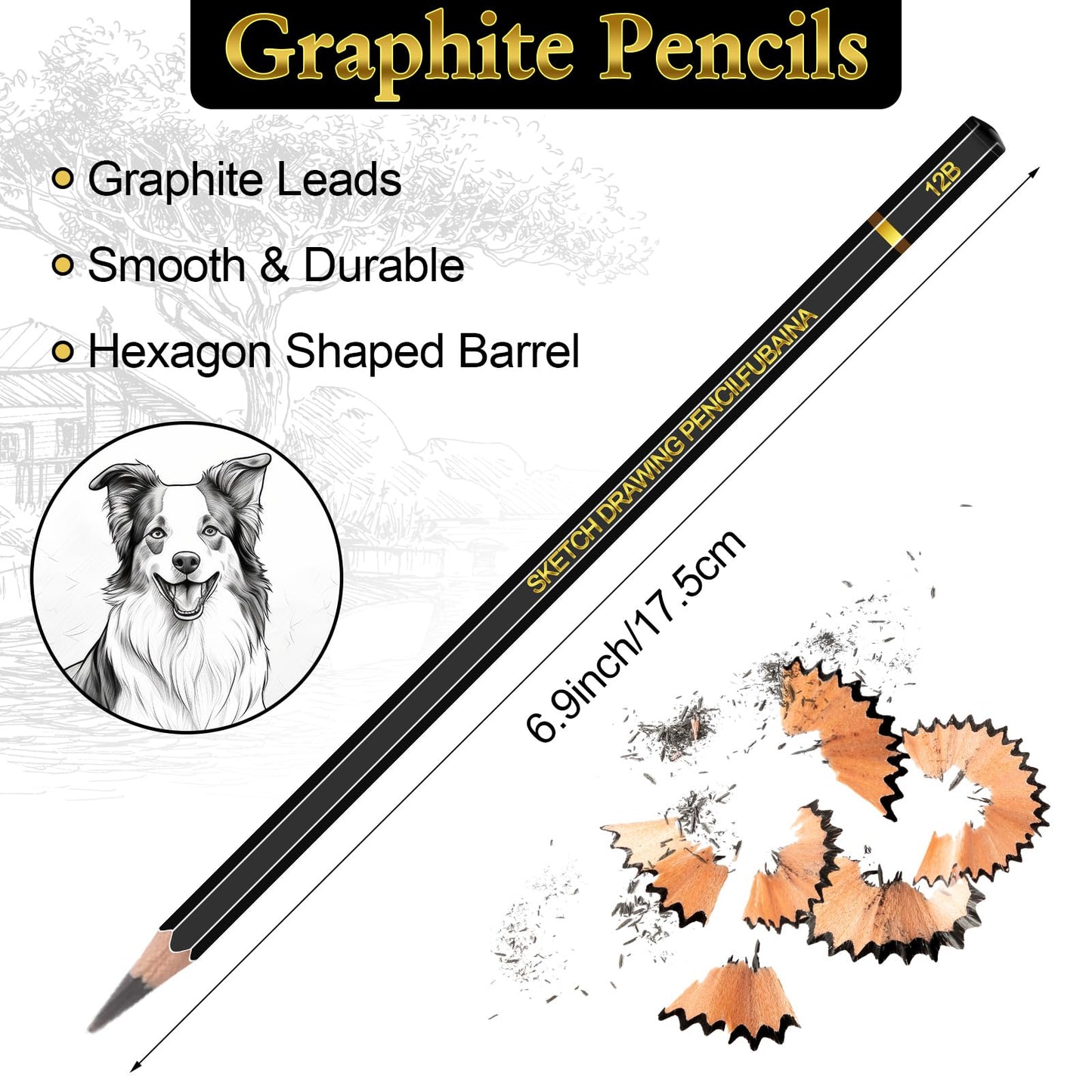 Humyoun 72 Pcs Drawing Sketching Pencil Set Professional (12b - 4h) Graphite Charcoal Gift Bulk for Artists Beginners, Pro Artists, Drawing Art, Sketching