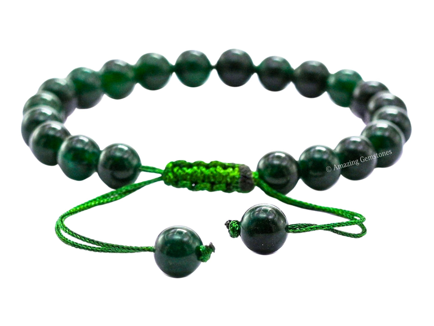 Amazing Gemstone Jade Bracelet, Gifts For Men & Women - Protection Healing Crystal Bracelet - 8mm Gemstone Beaded Adjustable Bracelet, Pulseras Para Hombres Mujer Stocking Stuffers