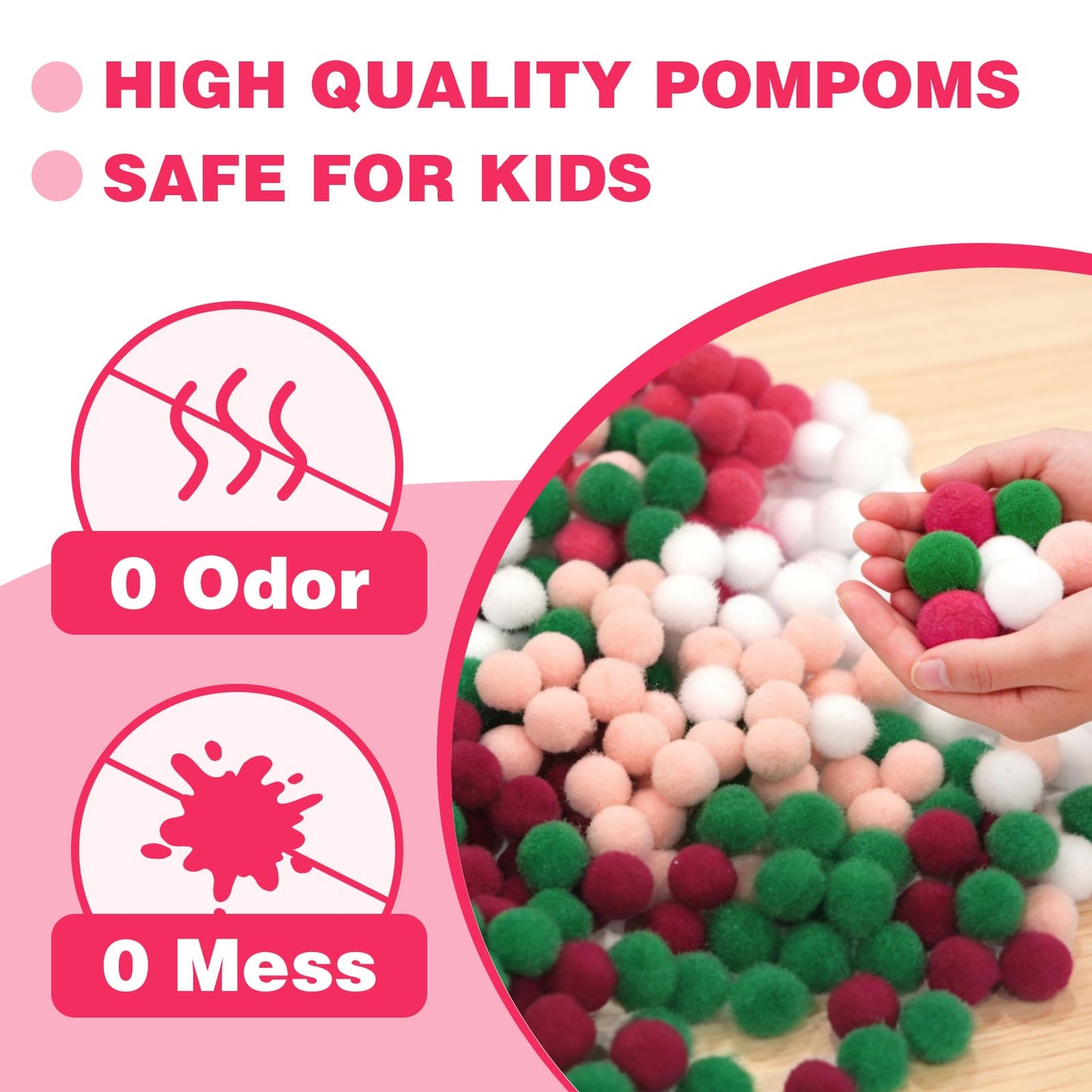 URSDIART Tulip Pom Pom Art Kit for Adults,Perfect Pompom Arts and Crafts Painting Kit,Colorful 1000+ Pom Poms and Supplies Included,Creativity DIY Pom Pom Paintings Project Supplies
