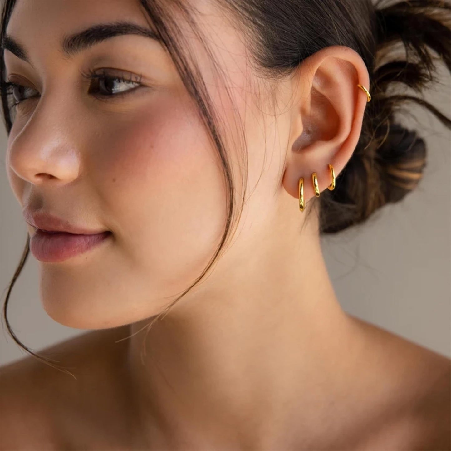316L Surgical Stainless Steel Gold Huggie Hoop Earrings for Women Men, Stainless Steel Hypoallergenic Small Earring Set for Sensitive Ears, Cute Mini Thin Tiny Cartilage Earrings Stacks for Women Multiple Piercing Jewelry Gift