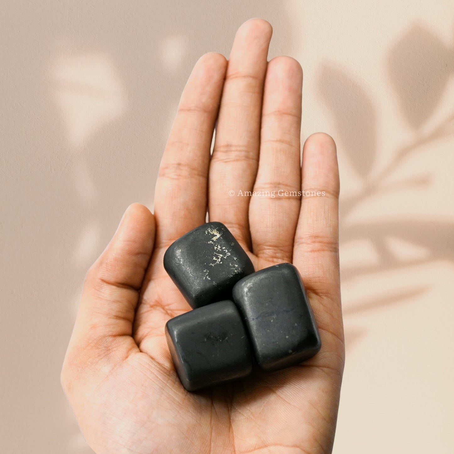Amazing Gemstone Shungite Crystals and Healing Stones Tumbled - 1 Oz Shungite Stone Gem Stones, Natural Healing Stones for Energy Balance, Stress Relief - Polished Gems Rocks