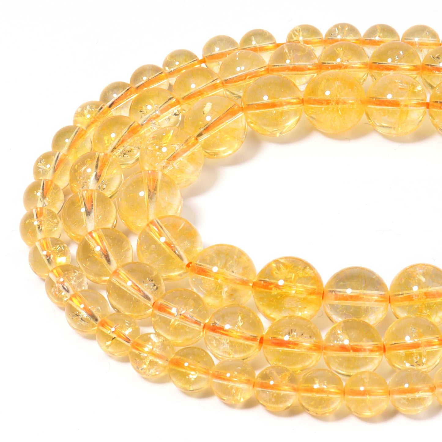 60pcs 6mm Natural Citrine Gemstone Energy Healing Crystal Round Loose Stones for Jewelry Making, DIY Bracelets Necklaces