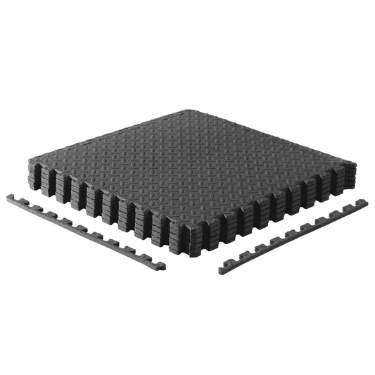 CAP Barbell 1/2-Inch Interlocking EVA Foam Exercise Puzzle Mat Home Gym Flooring - 1 Pack | 24" x 24" x 1/2" | Diamond Pattern - Black