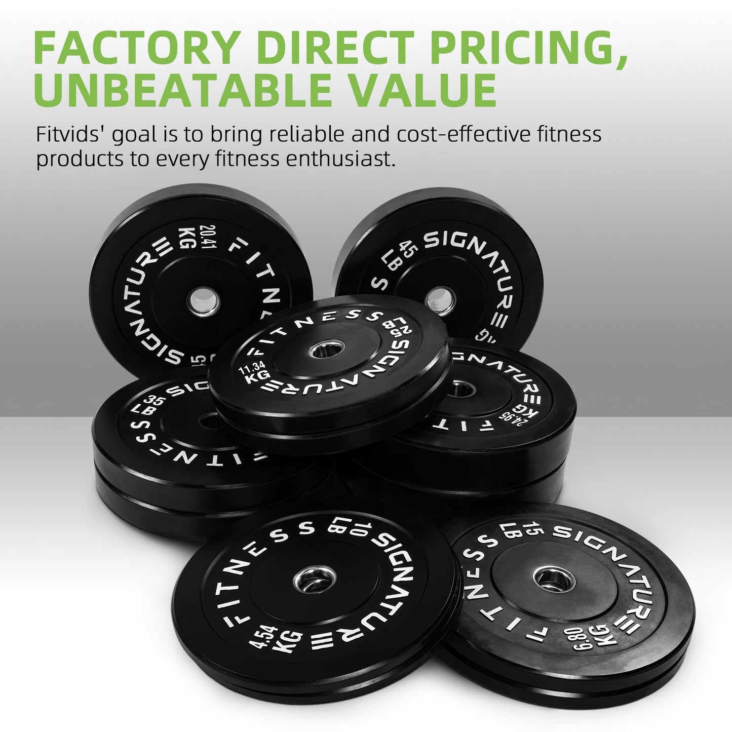Fitvids 2-Inch Olympic Bumper Weight Plates Set Including 160 LB Weight Plates & 7FT Olympic Barbell Bar, Black