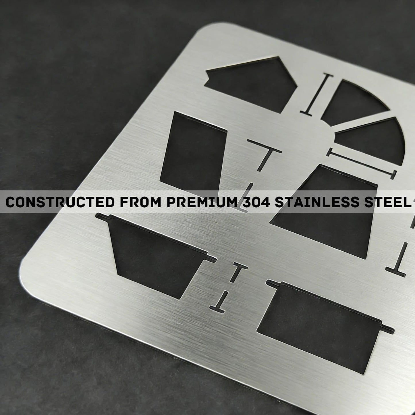 Hxszk Metal Duct Fitting Template Reusable Templates for Drawing Duct Fittings, 1.7mm Professional Stainless Steel Pipe Saddle & Drafting Stencil | Matte Finish, Heavy-Duty for HVAC, Plumbing & Sheet
