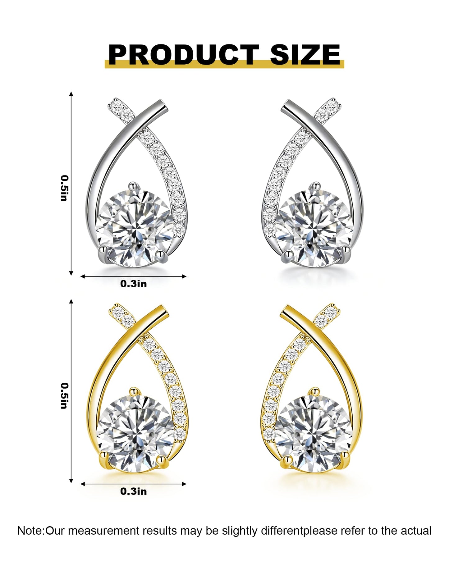2 Pairs Lymphatic Earrings for Women Lymphatic Drainage Moissanite Hoop Earrings Lymphvity Therapy Germanium Ear-rings Silver Cubic Zirconia Moissanite Ear-rings Jewelry Gifts for Her
