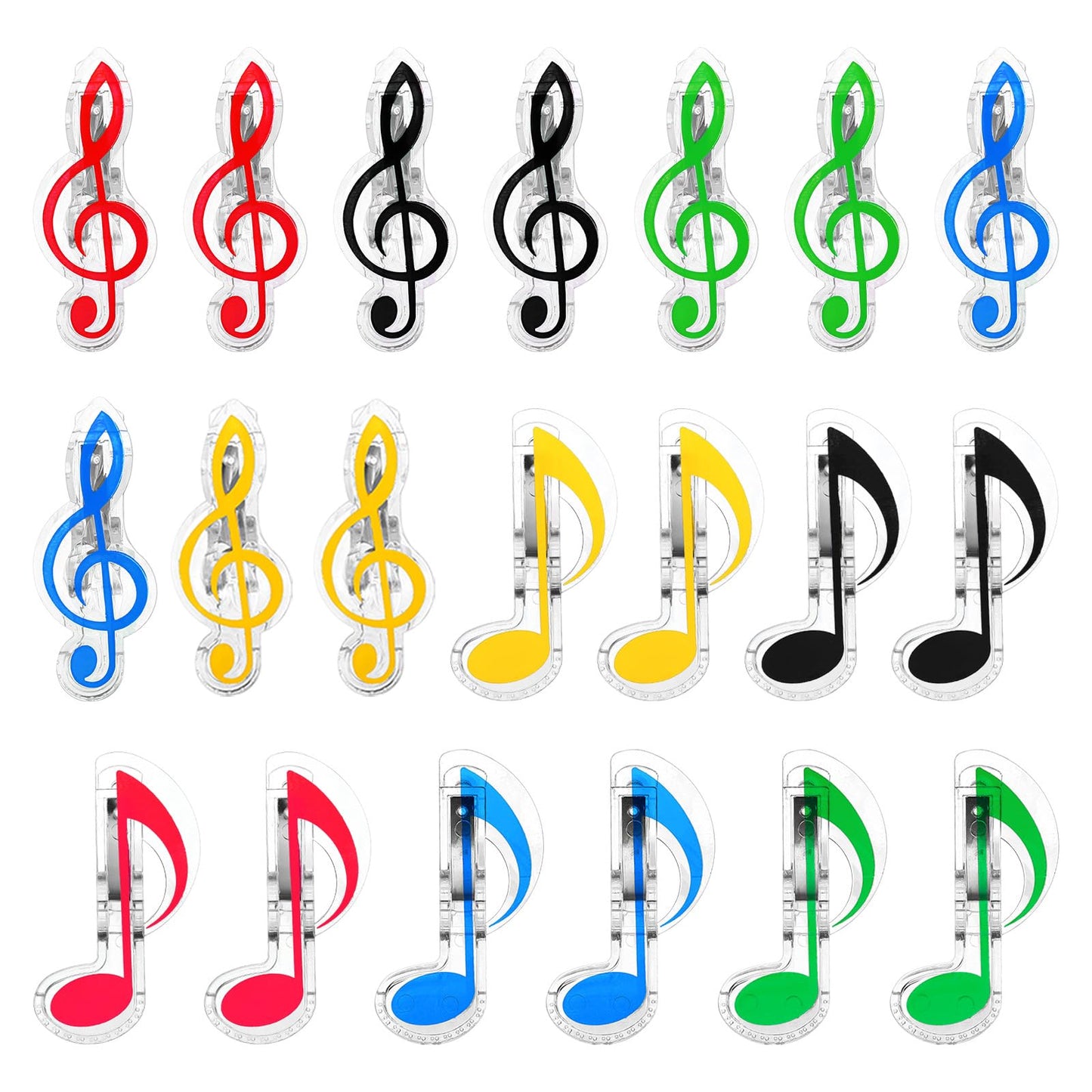 PATIKIL Music Note Clips, 20pcs Music Paper Clip Holder, Plastic Music Book Clip Bookmarks Stationery Clips for Paper Book Music Invitation Card Notebook