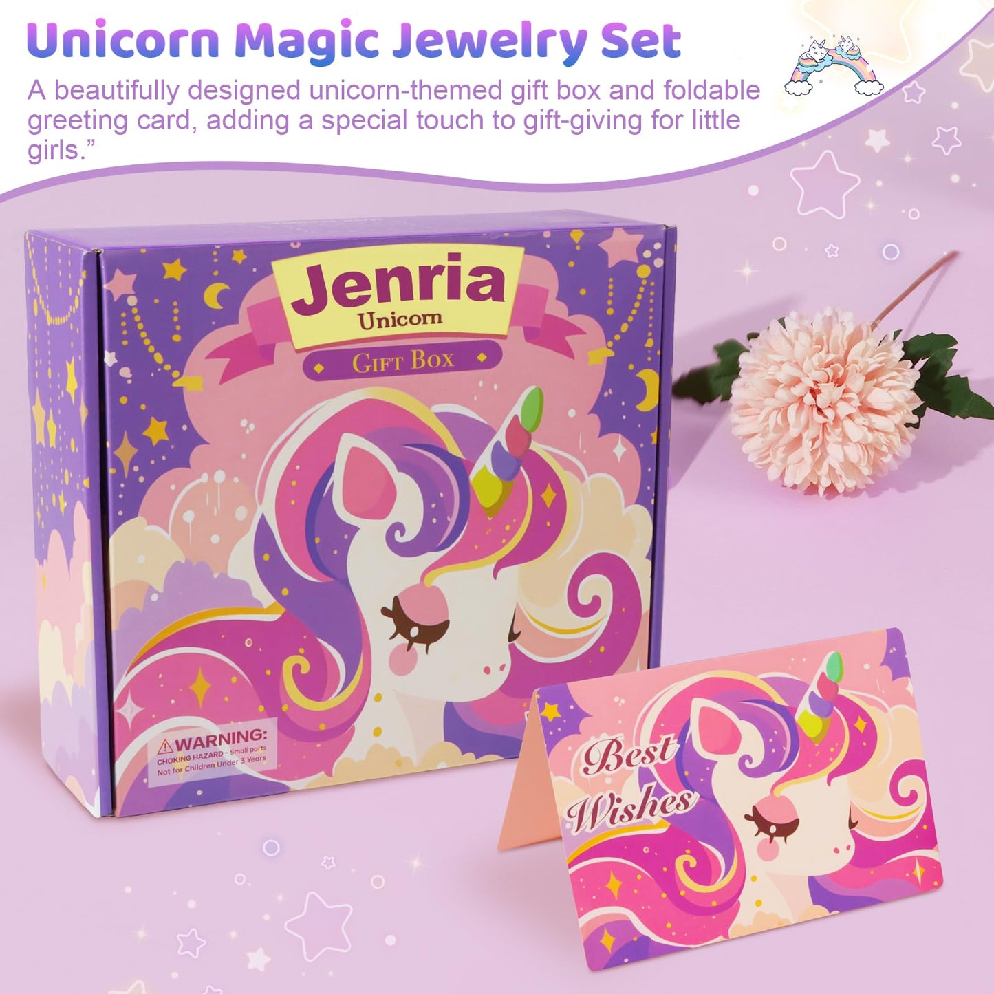 Jenria Unicorn Gift for Girls, Kindergarten Graduation Gifts, Birthday Gifts for Girls Age 3 4 5 6 7 8 9 10 Years Old Girl, Gift Ideas, Girls Toys Age 6-8, Unicorn Toys for Daughter, Niece