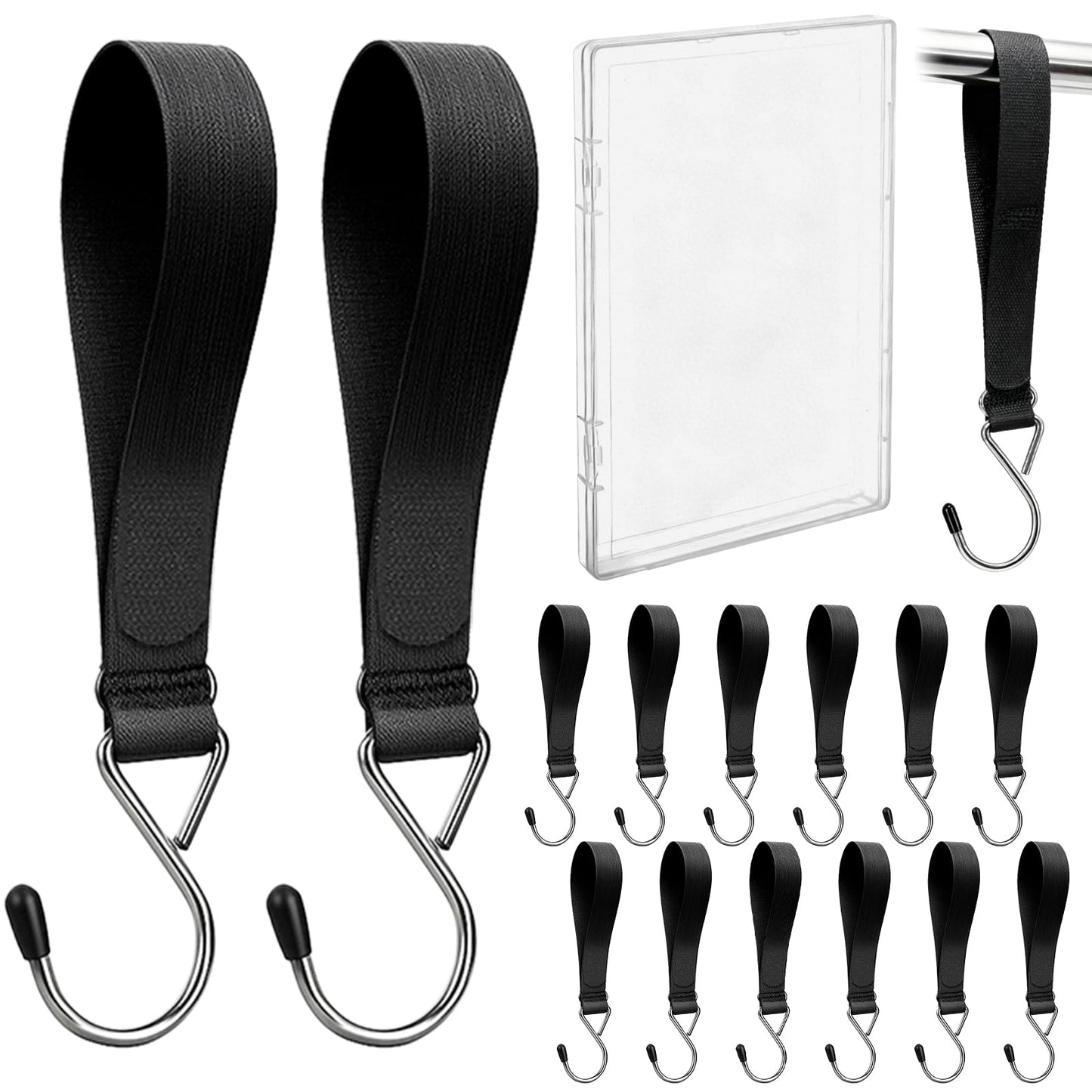 Vodolo 14PCS Ice Fishing Shelter Tent Hooks with Storage Box,Heavy Duty Ice Fishing Accessories and Equipment Gifts Must Haves for House Outdoor Camping Hunting