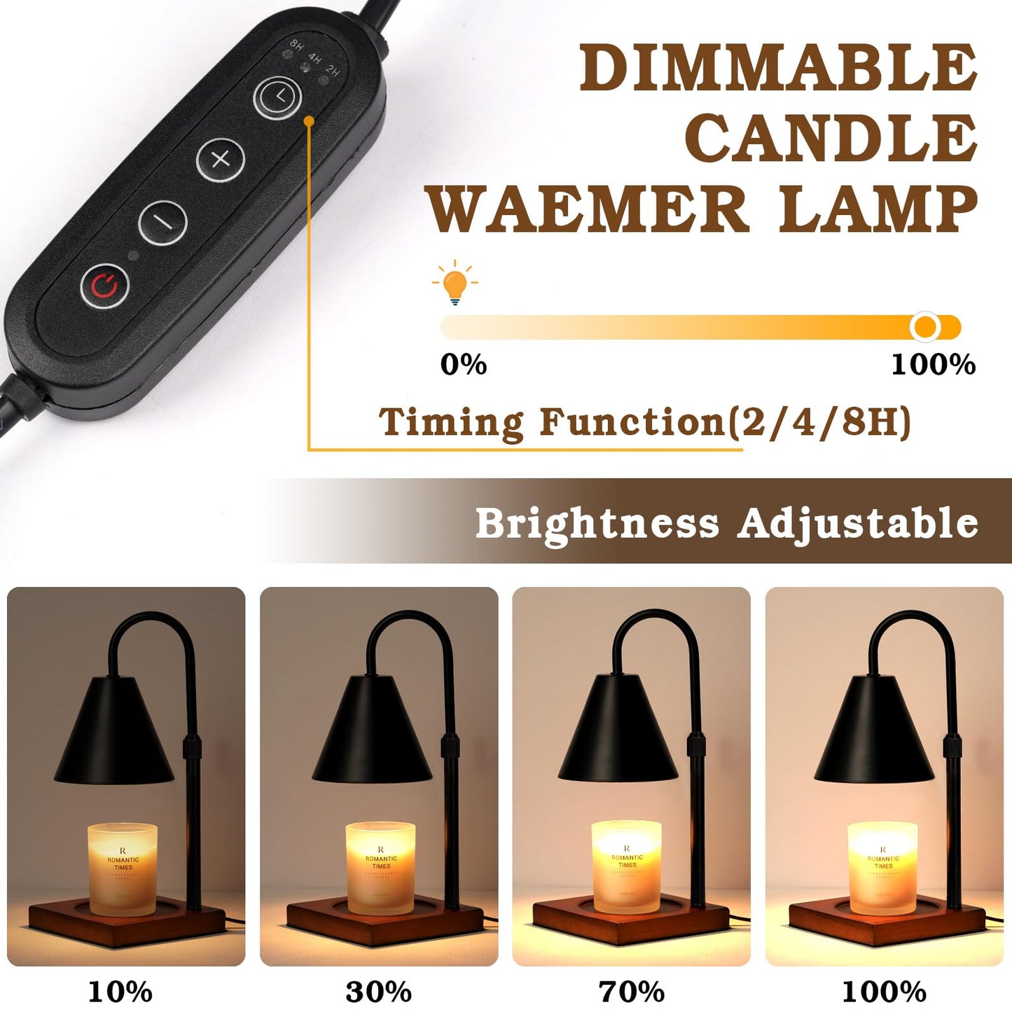 Modern Candle Warmer Lamp 2 Pack, Dimmable Candle Lamp Warmer with Timer, Mothers Day Birthday Gifts for Women Who Have Everything, Height Adjustable Candle Lamp, Cozy Living Room Bedroom Decor