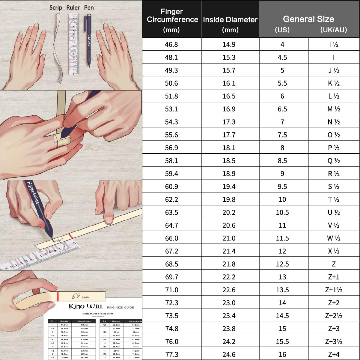 King Will 316L Stainless Steel Wedding Band for Men Women-4mm Width Gold Plated Wedding Ring Domed Style High Polished with Laser I Love You Comfort Fit Size 11