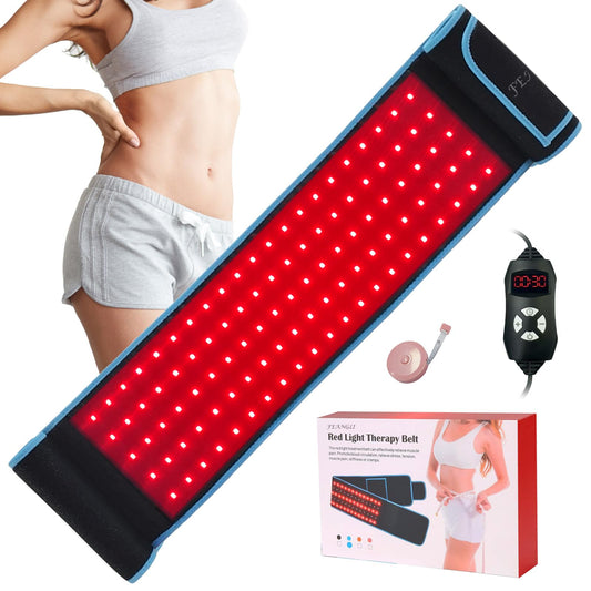 Red Light Therapy Infrared Light Therapy Belt for Body Waist Back Shoulder Leg Knee Muscle Relief, LED 660nm 850nm Wearable Large Red Light Belt with Timer Remote, Ideal Gift for Woman Man