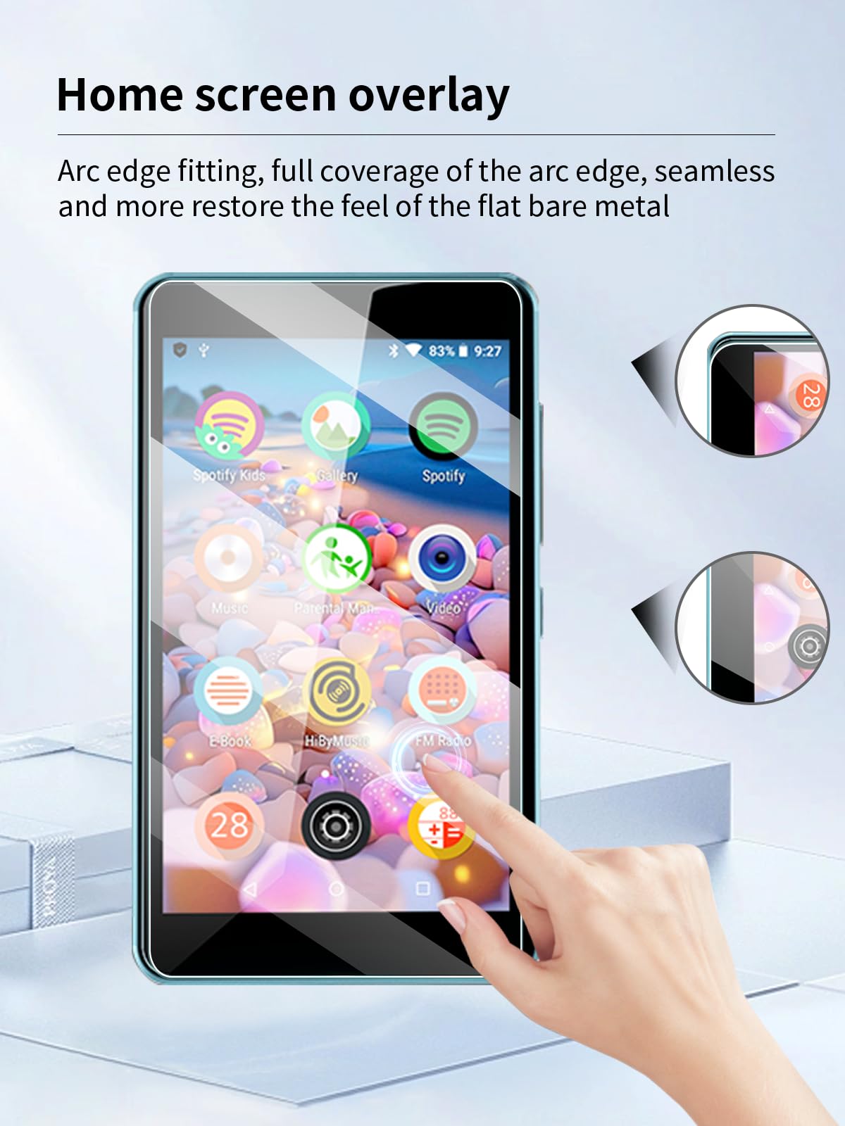 UYRUREL Screen Protector for Luoran M4S Kids MP3 Player 4.0” IPS Bluetooth MP3 Music Player, High-definition Scratch Resistant Film,HD Clear, Bubble Free with Easy Installation Kit, 3 Pack.