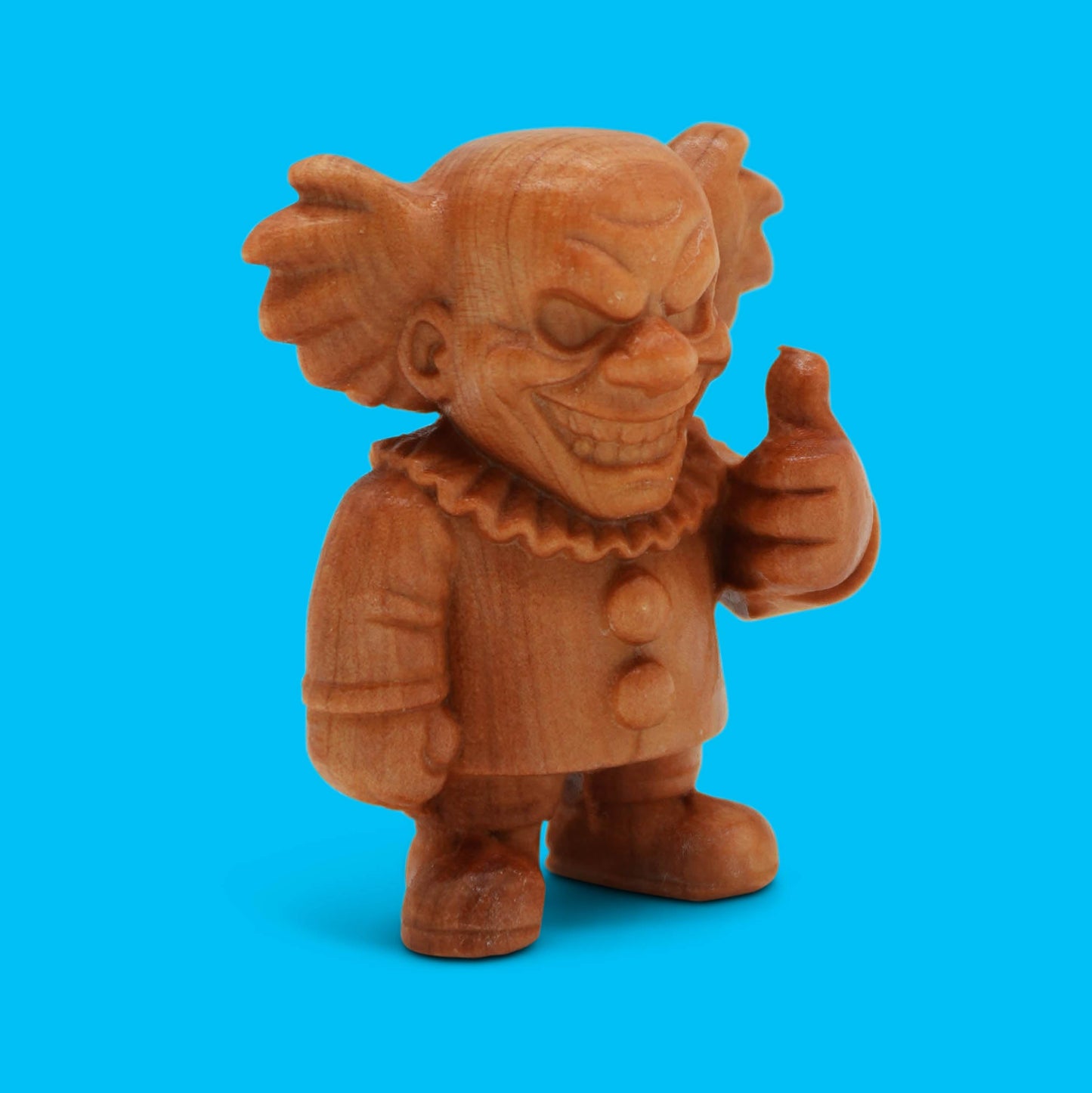 GOOFBALLS Mini Wooden Figurine – Funny Desk Toy, Cute, Quirky Collectible, Unique Gift for Office or Home Décor Shelf Display - Creepy Clown