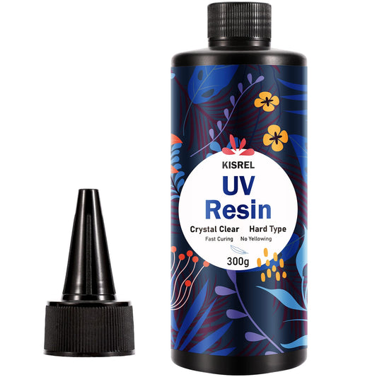 KISREL UV Resin 1000g - Upgraded Hard Type Crystal Clear Ultraviolet Curing UV Epoxy Resin for Craft Jewelry Making