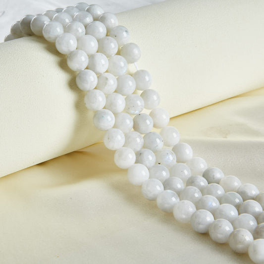 35pcs 10mm Moonstone Beads Natural Gemstone Beads Round Loose Beads for Jewelry Making
