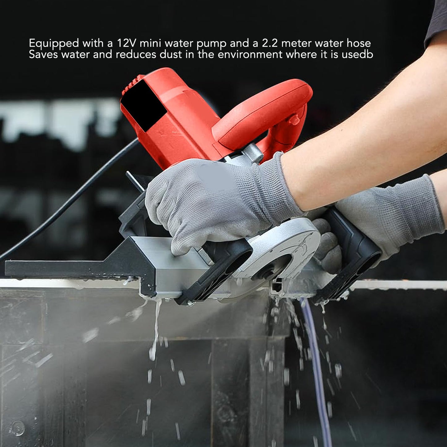 Electric Tile Bevel Cutter with Saw Cutter, 45 Degree 13000RPM 1200W High Strength Tile Chamfering Machine with 12V 2.2m Hose, Less Dust Design Ceramic Tile Chamferer