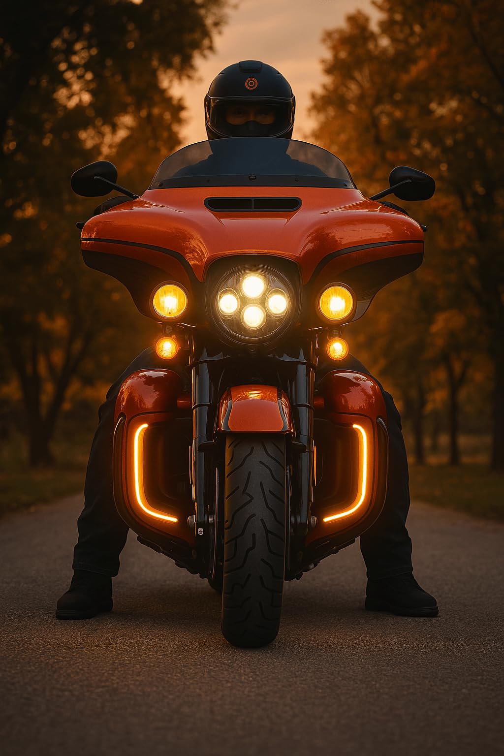 Eagle Lights SUNBURST Lower Fairing Grill LED Lights for 1996-2013 Harley Davidson® Motorcycles