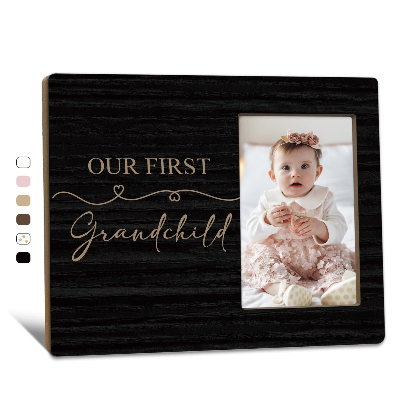 Beliran First Grandchild Picture Frames 4x6, First Time Grandparents Gifts Photo Frame, New Baby Gifts for Grandparents Grandma Grandpa, New Grandparent Gift Picture Photo Frame for Home Decor(Black)