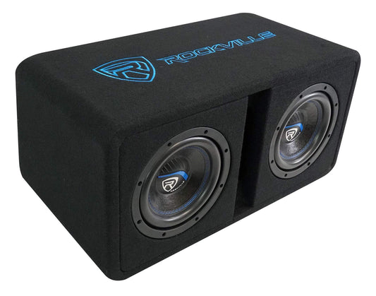 Rockville DV8K52 Dual 8" K5 1600W Car Subwoofers, 2 Ohm Final Load, Vented Enclosure, Non-Pressed Paper Cone, Durable Build, for Car Audio Systems