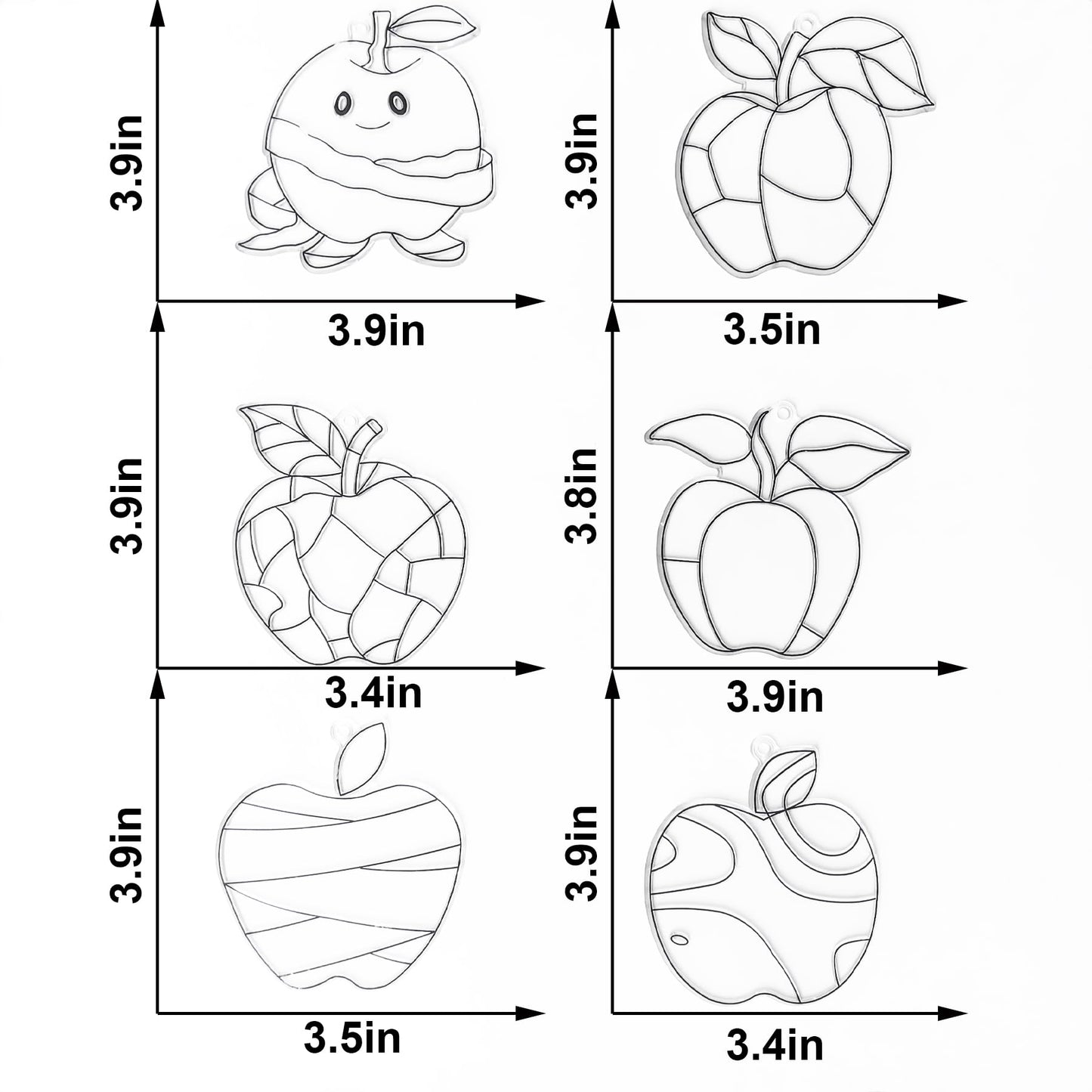Ayhuhra 30 Sets Apple Suncatche Craft Kits Blank Back to School Sun Catcher DIY Window Paint Art Sets for First Day of School Supplies Home Party Activities Art Project