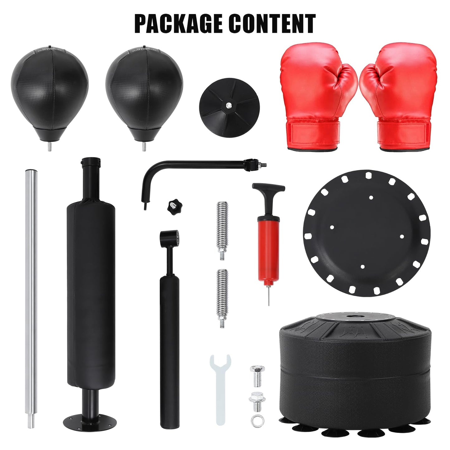 Boxing Speed Trainer, Punching Bag with Stand, Reflex Boxing Bag with Adjustable Height, Free Standing Strike Bag Set with Gloves for Teens & Adults, Workout Speed Bag for Home Gym Training