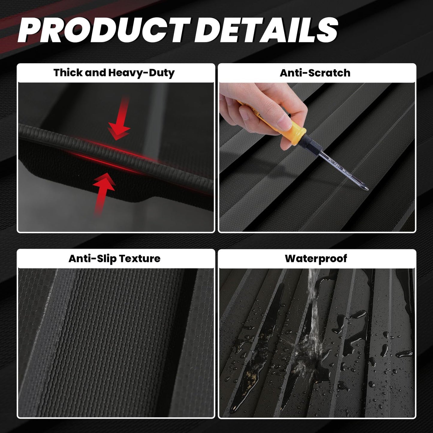LASFIT 5.7FT Truck Bed Mat for Ram 1500/1500 RHO 2019-2026 & RAM 1500 Classic 2019-2024 Short Bed (5FT7 / 67.4inches) Not for Rambox, All Weather Custom Fit Truck Cargo Bed Liner, Black