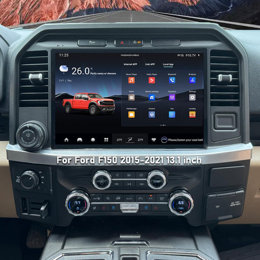 Upgrade Car Radio for Ford F150 2015-2021 Car Radio Android 14 Stereo Replacement 13.1 inch Touch Screen 8core CPU Tesla Vertical Screen Style with Wireless Carplay & Android Auto (13.1 inch 6GB+64GB)
