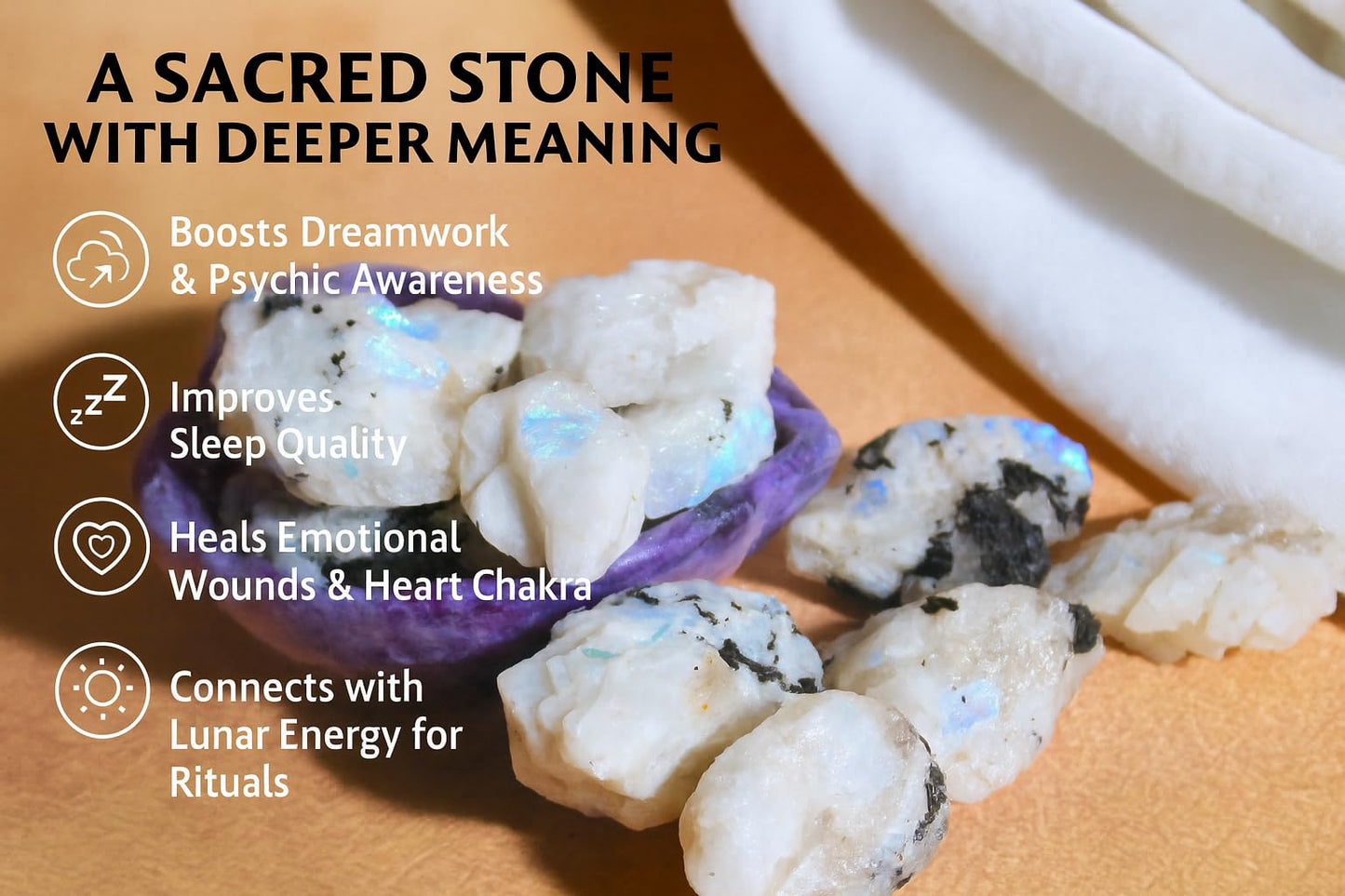 Rainbow Moonstone Raw Crystals – Large 1.25-2.0” Natural Healing Stones for Intuition, Chakra, Meditation, Reiki, Energy Work, Wire Wrapping, Tumbling & Spiritual Moon Magic Decor