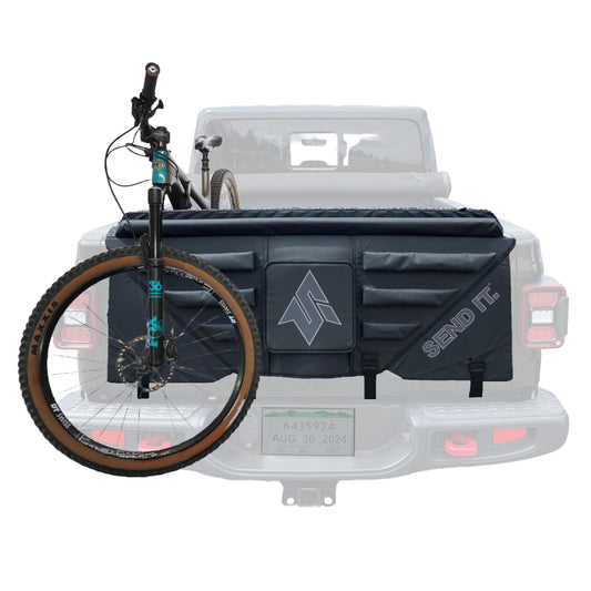 Send It. High Roller Tailgate Bike Pad V2 – Tailgate Pads for Trucks – Truck Bike Pad – Accessories for Mountain Bikers, BMX Bikes, Ebikes & More (Compact)
