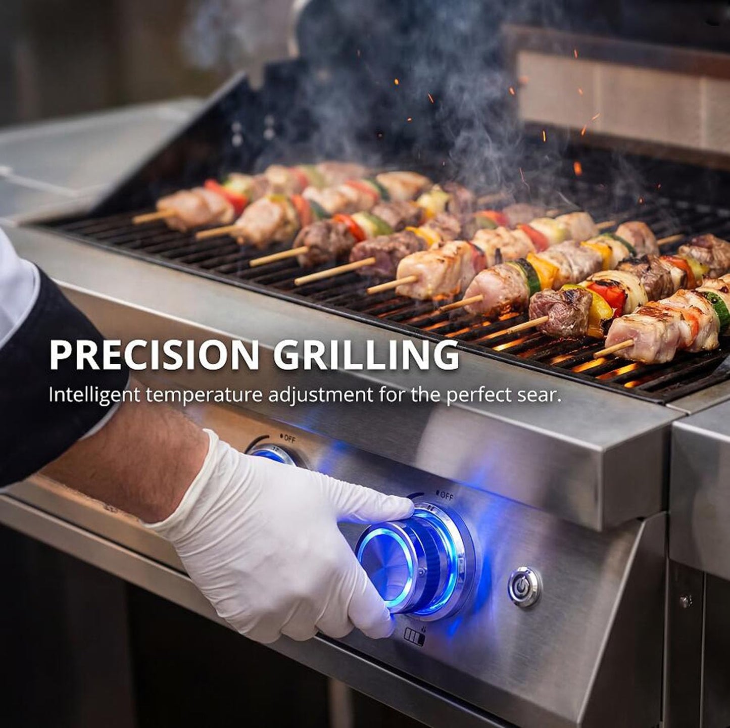 28In Outdoor Built in Grills, Large Charcoal & 4 Burner Propane Gas Dual Combo Grills 48,400 BTU, with Rear Burner & Rain Cover Stainless Steel BBQ Grill for Outdoor Kitchen Island Family Cooking