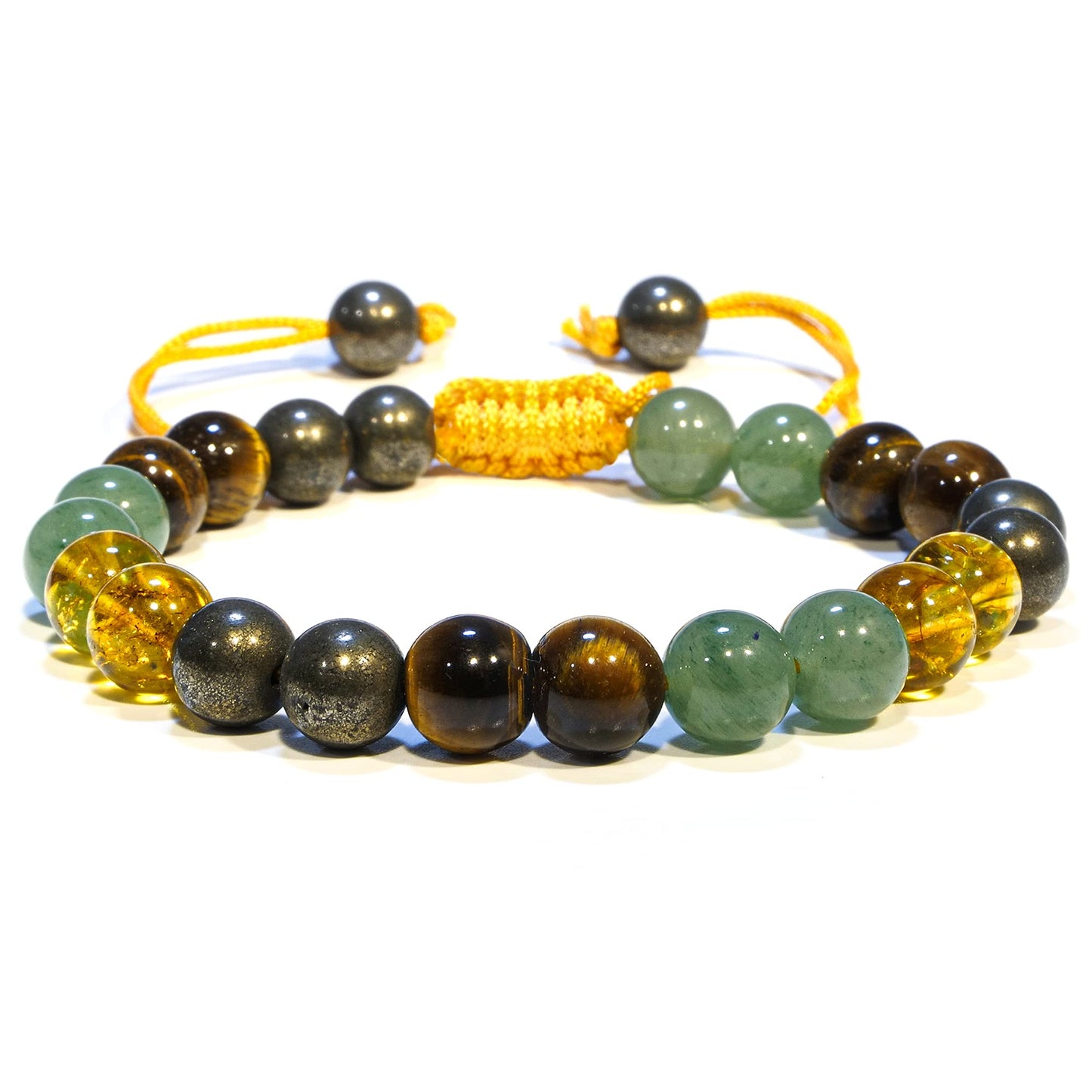 ANAYA AGATE Healing Crystal Bracelet – Chic Gemstone Bracelet for Men and Women – 8mm Round Bead Bracelets for Spiritual Healing, Protection, Positive Energy - Wealth Prosperity