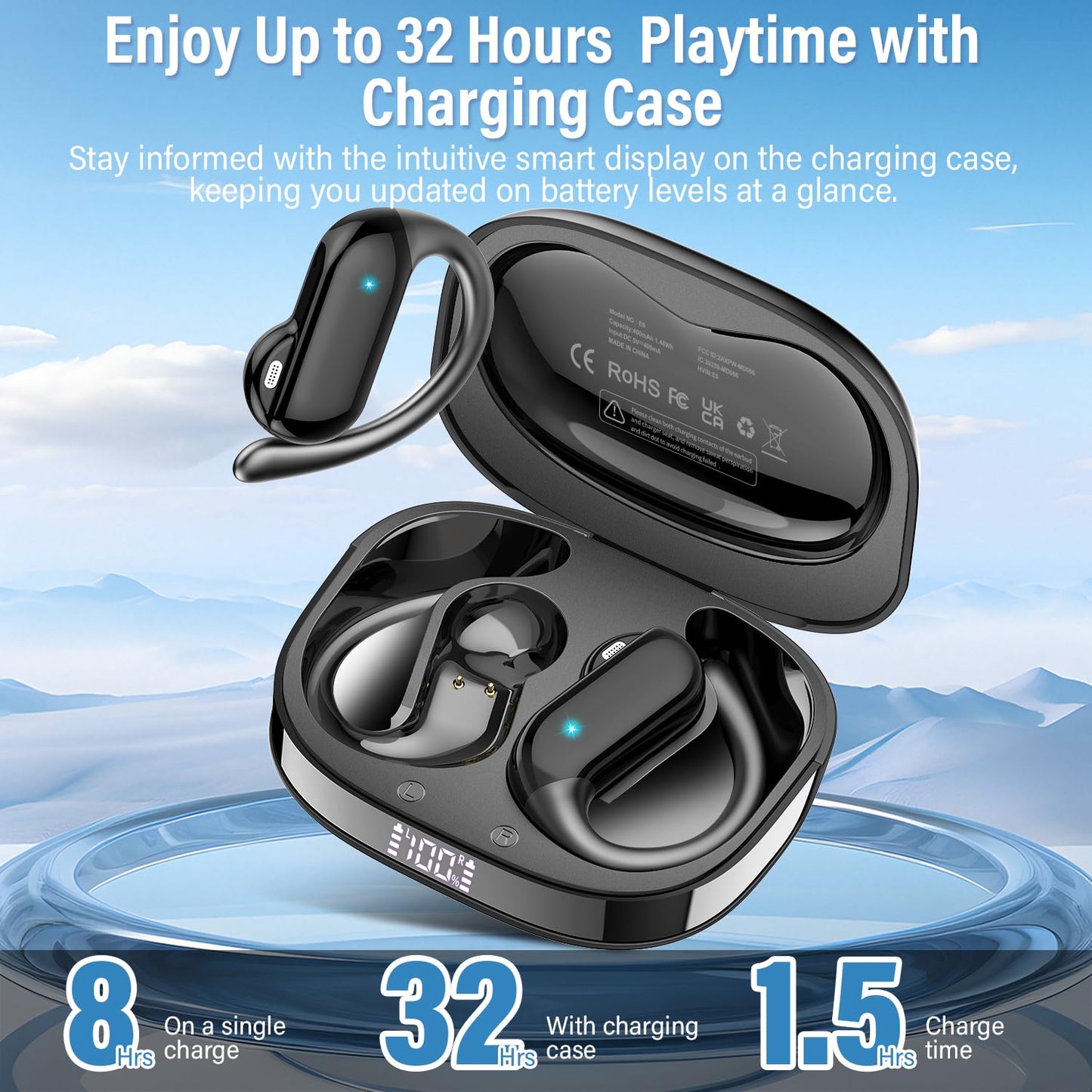 Ai Translation Earbuds Real Time,3-in-1 Buletooth 5.4 Translator Earbuds with 164 Languages/6 Translation Modes,No Subscription Required Translatior Headphones,32H Audifonos Traductores Inglés Español