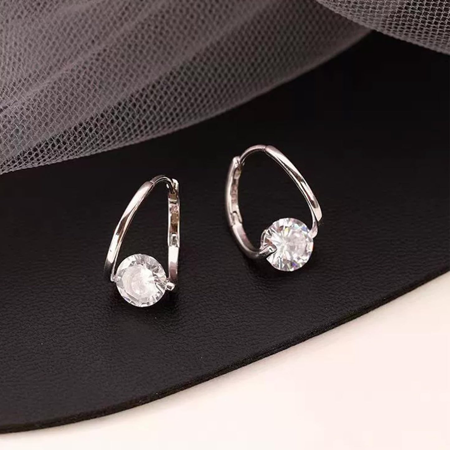 Lymphatic Earrings for Women Silver Zircon Hoop Huggie Earrings Dainty Fashion Jewelry Gifts