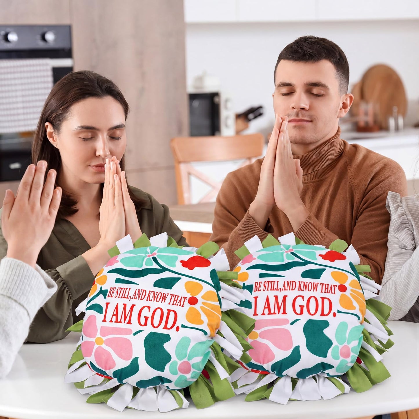Chunful 6 Sets Christian Tied Pillow Craft Kit Religious Bible Be Still and Know that I Am God DIY Pillow Craft Inspirational Gifts for Women Christian Party Decor Vbs Favors Classroom Giveaways