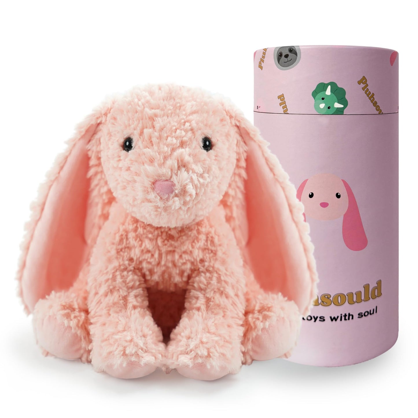 Pluhsould Microwavable & Weighted Stuffed Animals,Bunny Stuffed Animal 8.5 Inch, 1.1 Lbs,Cute Soft Plush Toys for Boys, Girls, Babies & Toddlers（Lightly Scented with Chamomile