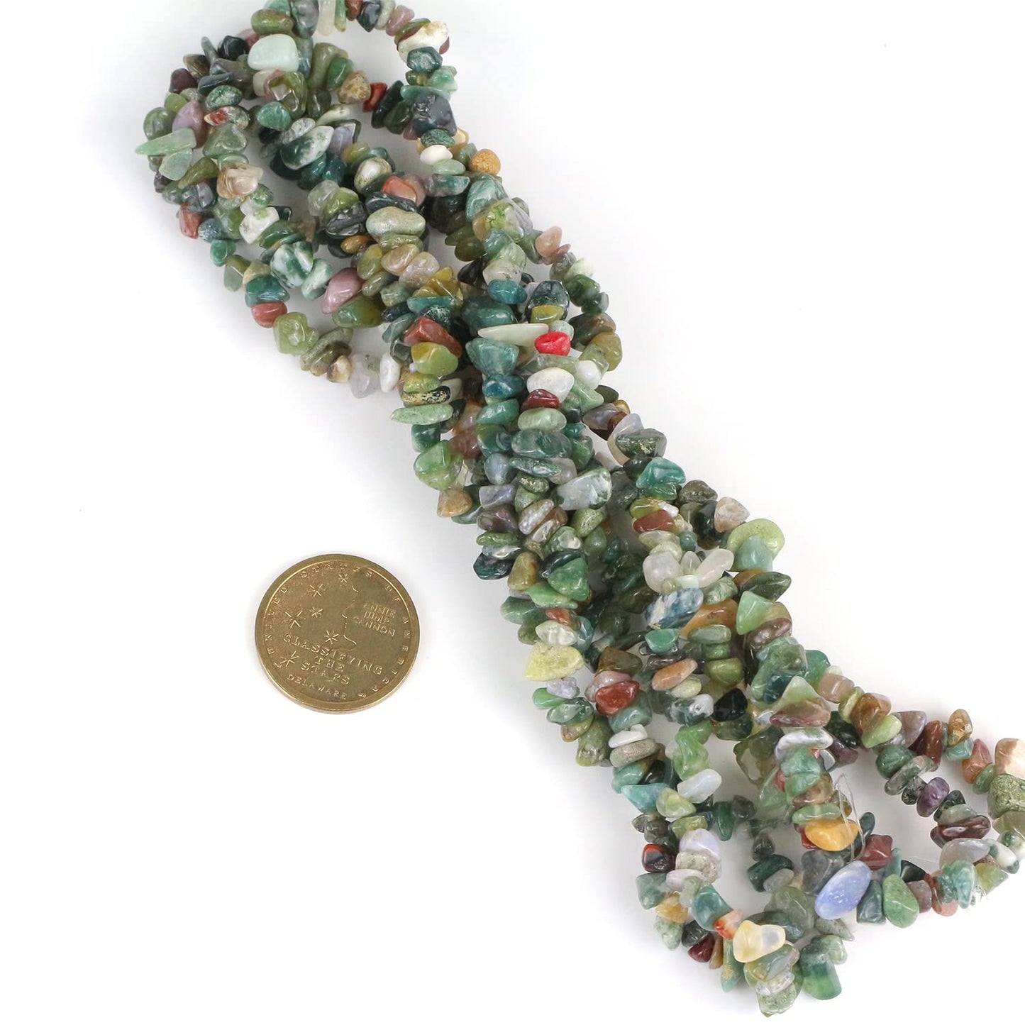 31 inches Chip Stone Loose Gemstones Beads Drilled Strand for Jewelry Making (Indian Agate)
