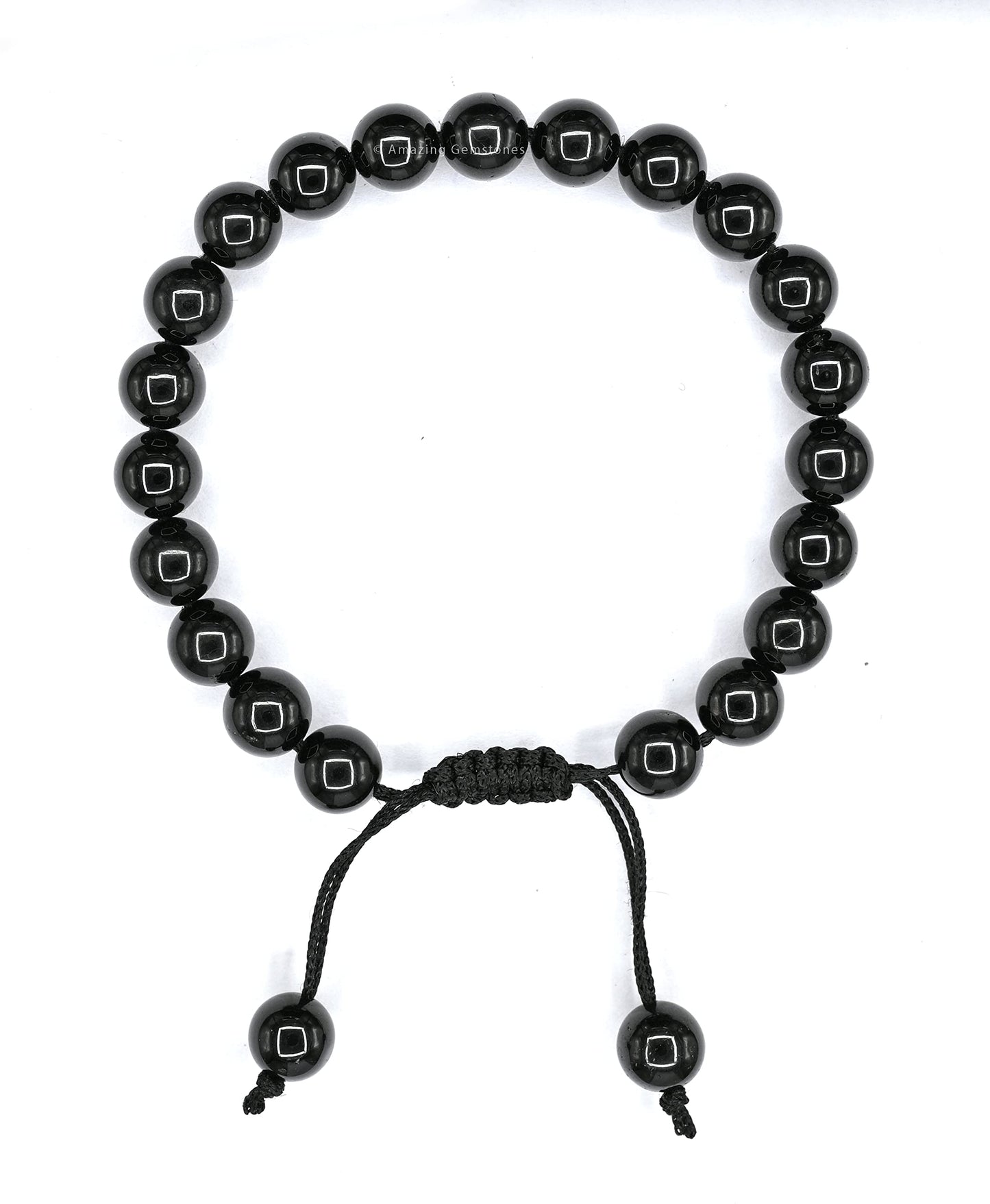 Amazing Gemstone Black Tourmaline Bracelet for Women Men's Gifts - Protection Healing Crystal Bracelet - 8mm Gemstone Beaded Adjustable Bracelet Pulseras Para Hombres Mujer Stocking Stuffers