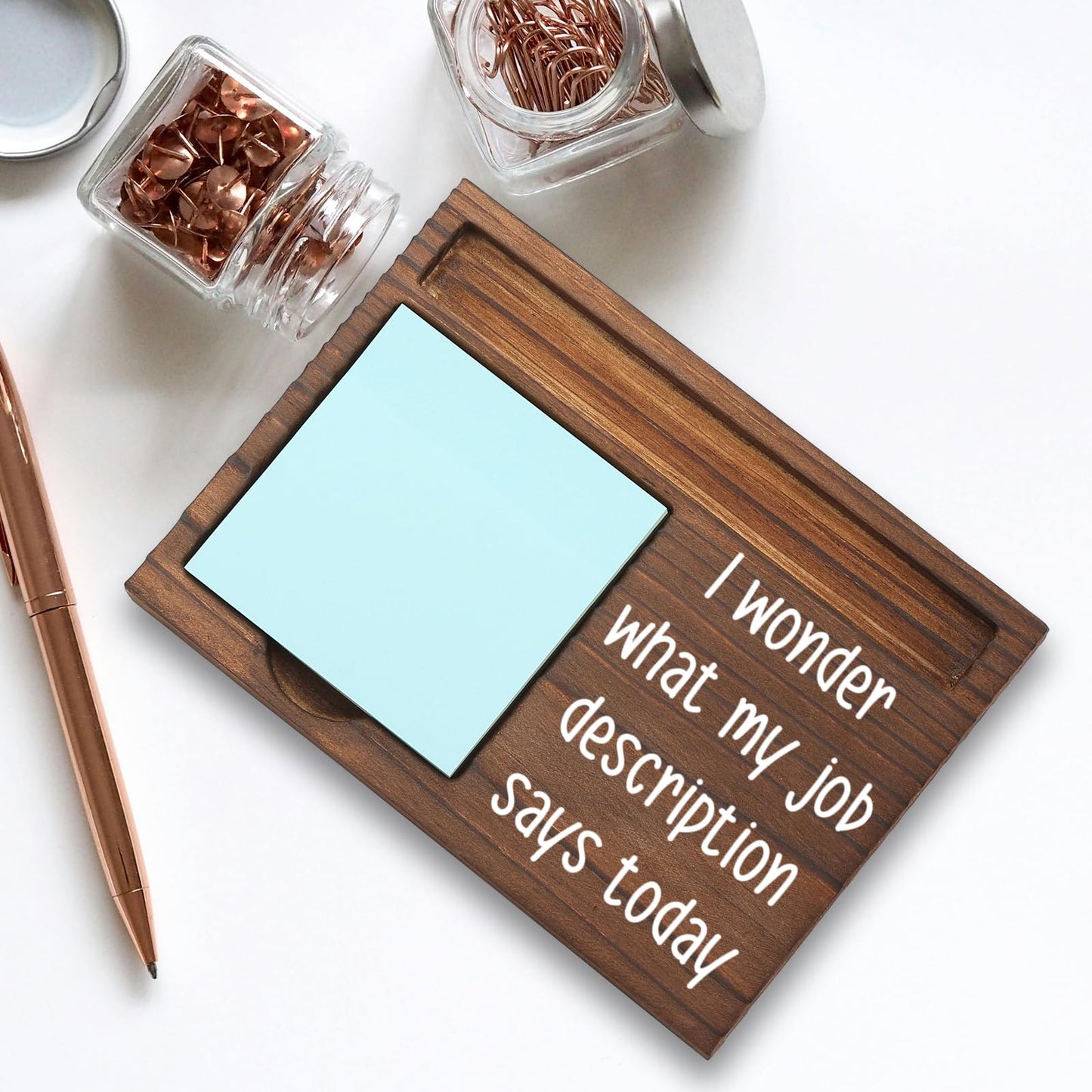Pariveca Funny Coworker Desk Organizer Gift, Humor Sticky Note Holder Appreciation Thank You Gift for Coworker Friend Boss, Sarcastic Office Desk Decor PB078