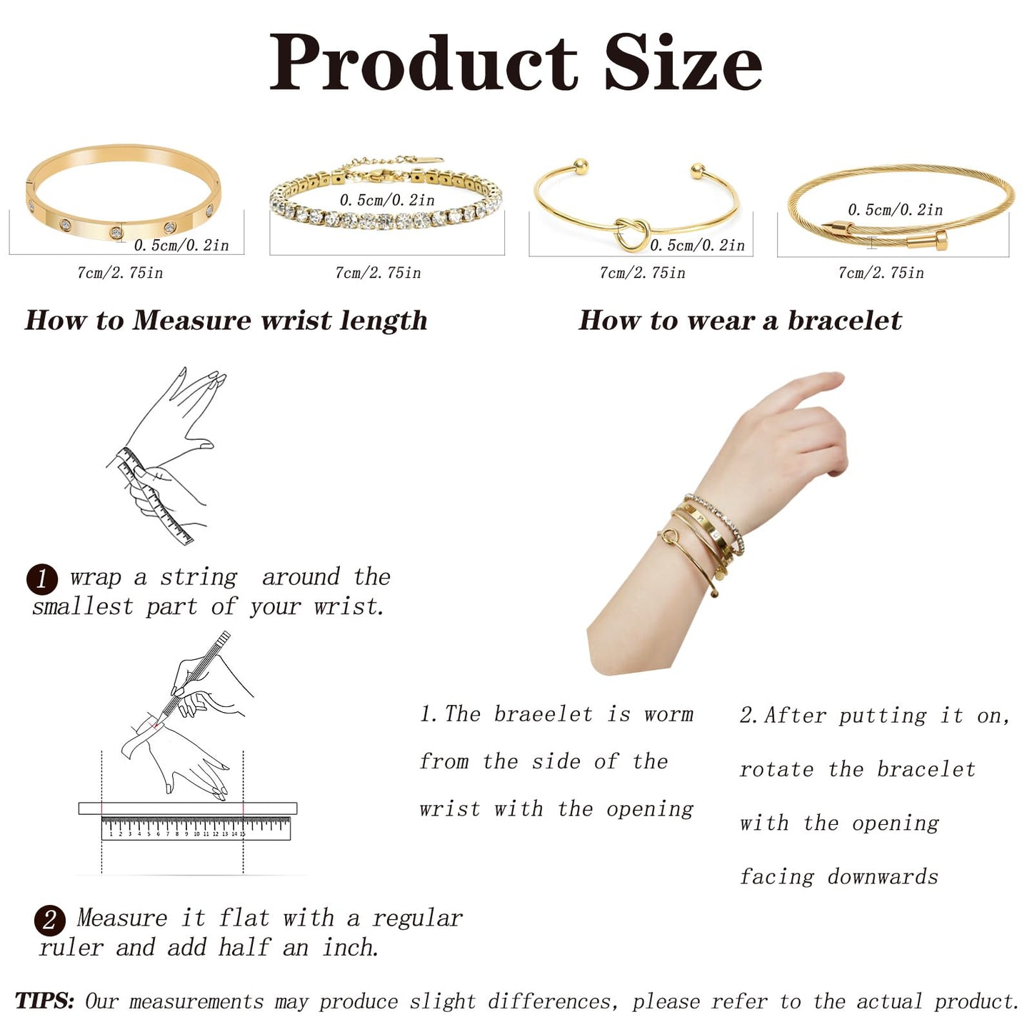 Lamdo 18K Gold Plated Womens Stackable Floral Gold Clover Bracelets Set Love Bangle Bracelets Non Tarnish, Gold Bracelet Set Trendy Jewelry,Gifts for Women's Day and Mother's Day