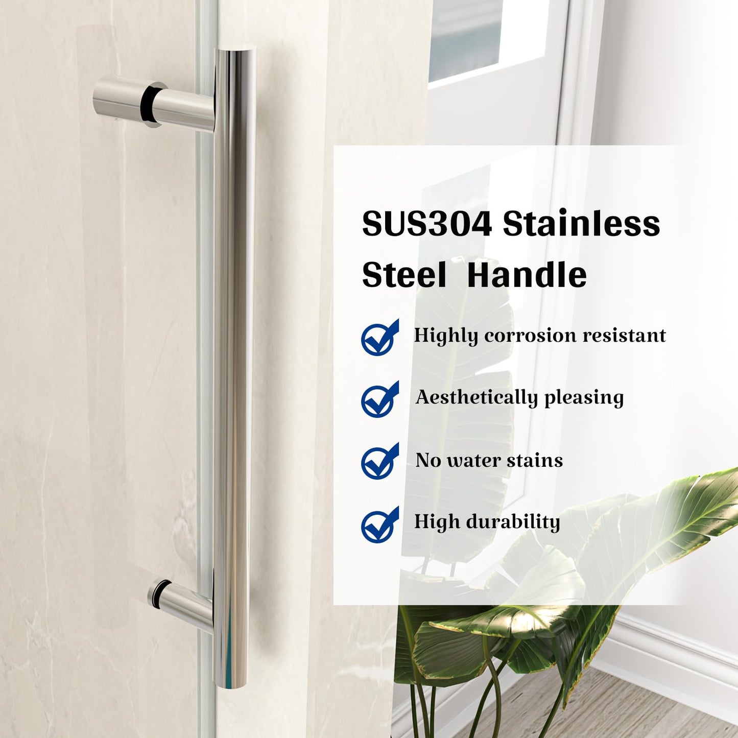 Mainzel Frameless Sliding Shower Door, 56-60" W × 76" H, Shower Glass Door, SGCC-Certified 3/8" (10 mm) Tempered Glass, Double Sided Easy Clean,Walk-in Shower Door, Minimalist Style, Silver