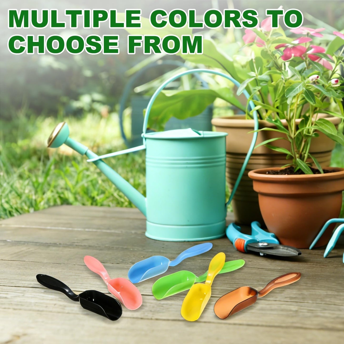 M METERXITY 20-Pack Mini Gardening Shovel Spoons, Plastic Garden Soil Scoops for Cultivation Digging Transplanting/Flower Planting/Plant Succulent, Colorful Small Gardening Tools [Yellow]
