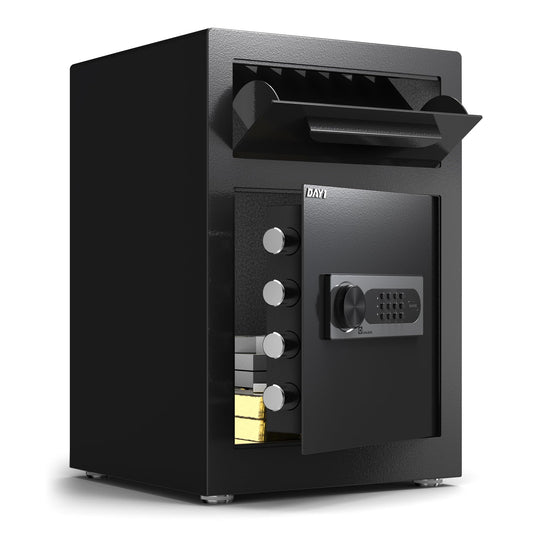DAYI Drop Safe, 2.6 Cubic Feet Deposit Box with Drop Slot, Depository Safe with Fireproof Bag for Business & Home, Cash box for Documents - DM-52