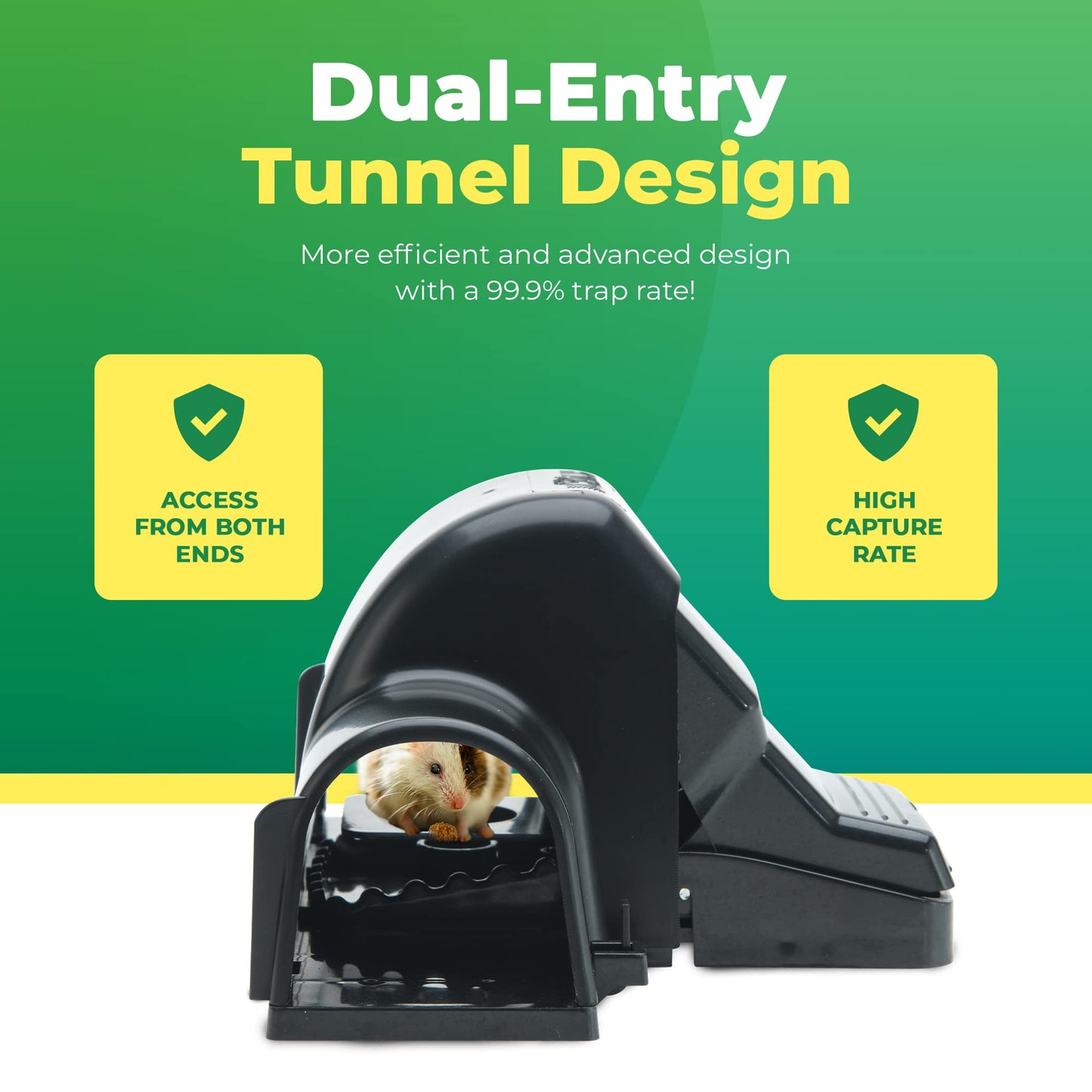 Rat Traps Indoor and Outdoor - Dual-Entry Large Rat Trap Outdoor and Indoor for Home, Garden and Restaurant with 99.9% Trap Rate | Easy to Use Rodent Traps with Safe Hands Free Design - UCatch