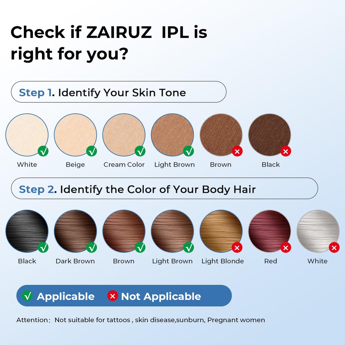 ZAIRUZ Ice Cool Laser Hair Removal for Women & Men, 9-Level Permanent Painless IPL Hair Remover Device for Body Face Legs Armpits Bikini Line, At-Home Use