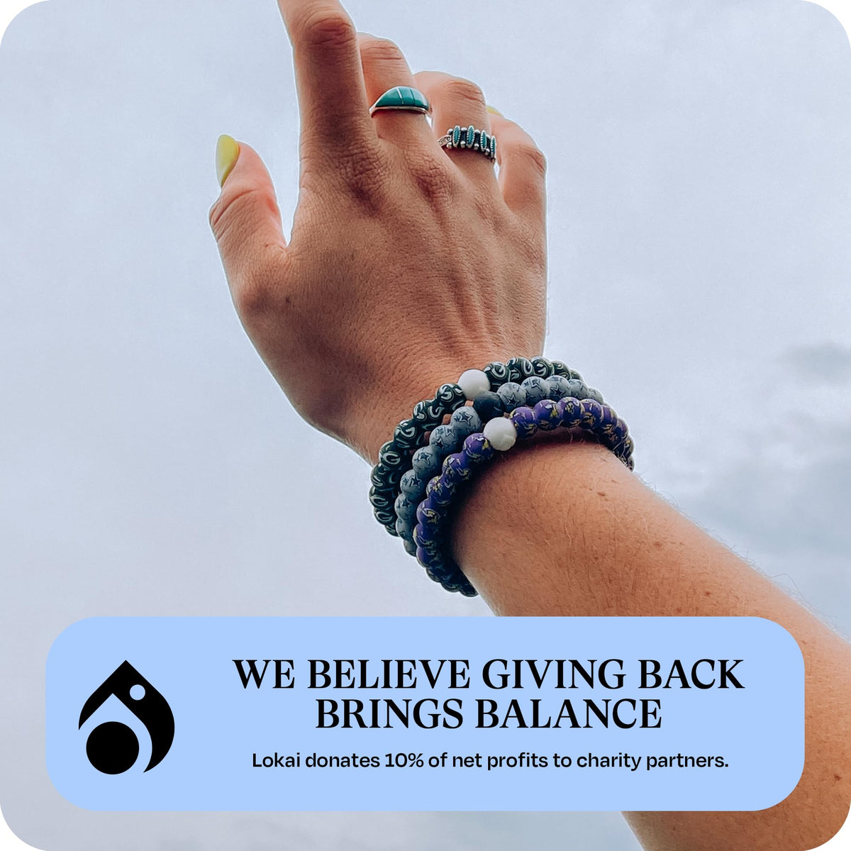 Lokai Silicone Beaded Bracelet for Men & Women, NFL Football Collection - Dallas Cowboys, Logo, Medium - Silicone Jewelry Fashion Bracelet Slides-On for Comfortable Fit