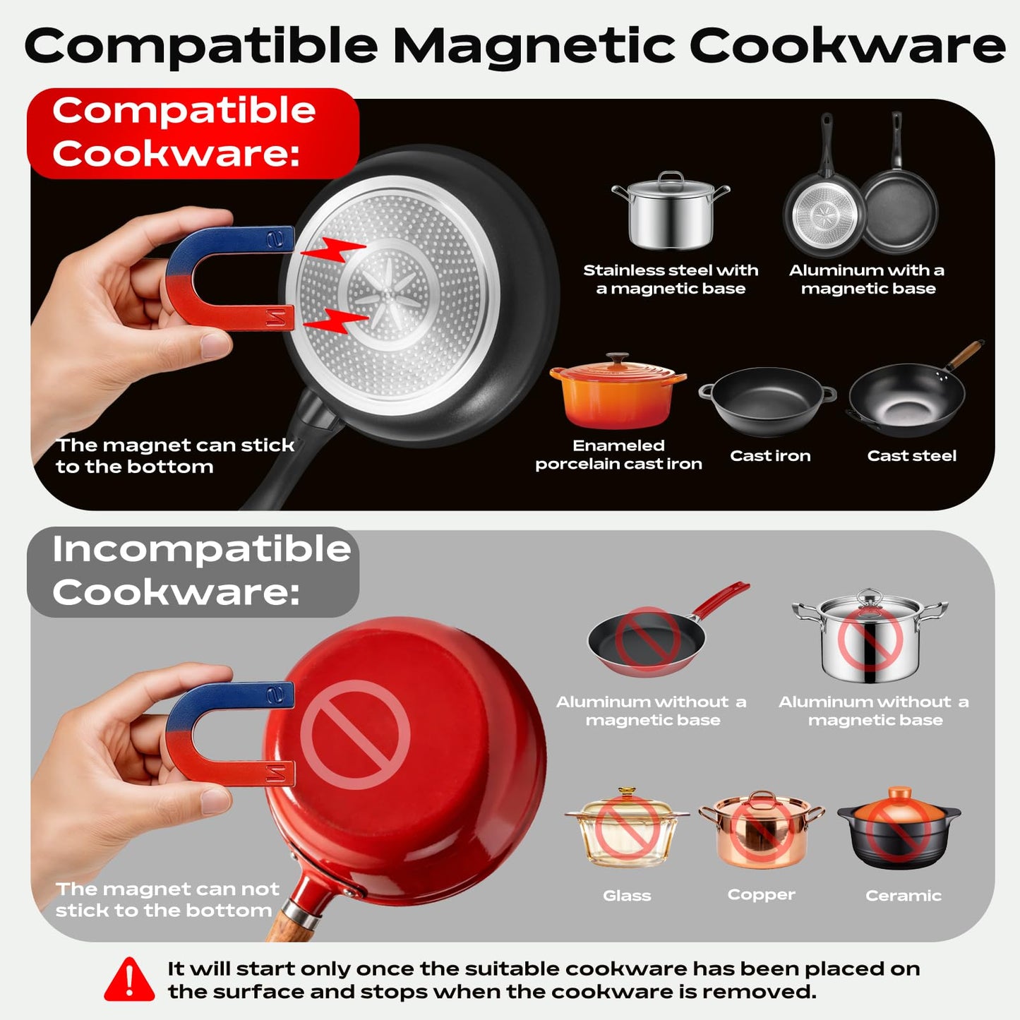 3500W Commercial Induction Cooktop, 220V Countertop Burner with 10 Power Levels, 5 Quick-Temp Modes, Timer & LED Display, Portable Induction Hot Plate for Restaurant Kitchen Hotel Catering