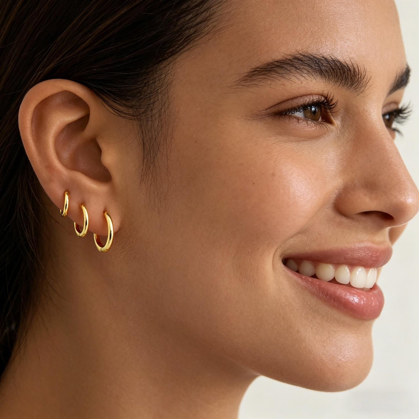 3Pairs Gold Hoop Earrings Set for Women Trendy Chunky Huggie Dainty Earring Jewelry for Women Teens (Gold - Classic 3 Pairs)