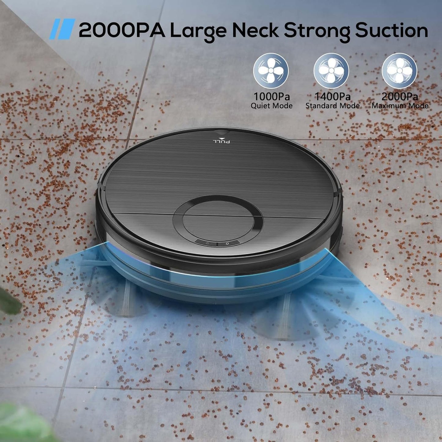 UMMUND Robot Vacuum and Mop Combo, 2 in 1 Mopping Robotic Vacuum Cleaner with Schedule, Wi-Fi/App/Remote, Strong Suction, Self-Charging, Slim, Ideal for Hard Floor, Pet Hair, Low-Pile Carpet