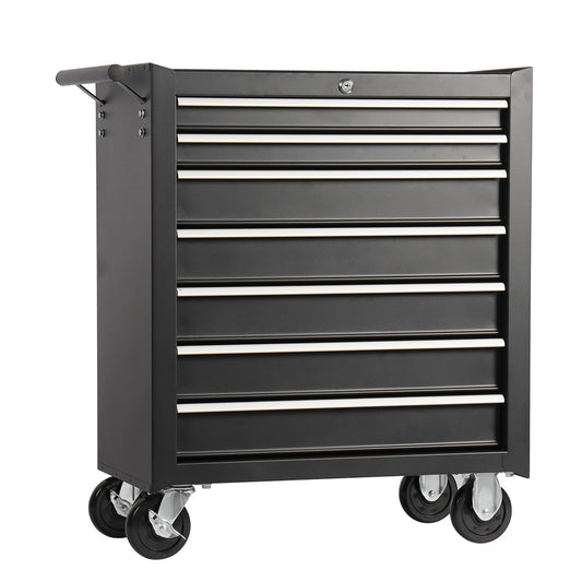 nifoti 7 Drawers Tool Cart on Wheels, Multifunctional Rolling Storage Tool Chest,Drawers Rolling Tool Trolley Organizer Case for Garage,Warehouse,Workshop,Repair Shop (7 Drawers - Black)